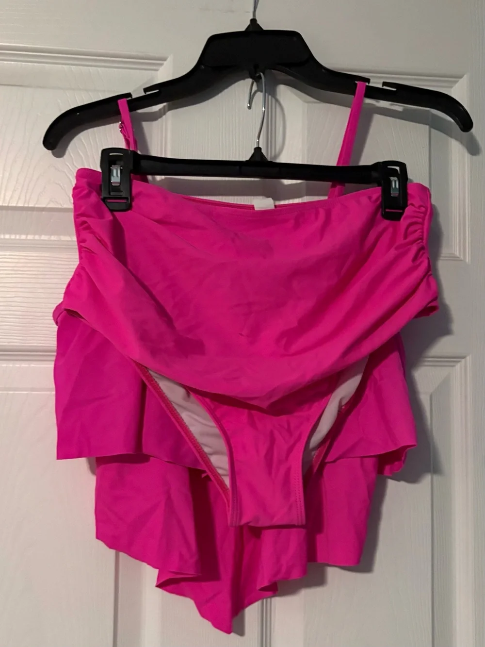 Pink Ruffled Tankini Top & Bottom - Picture 2 of 4